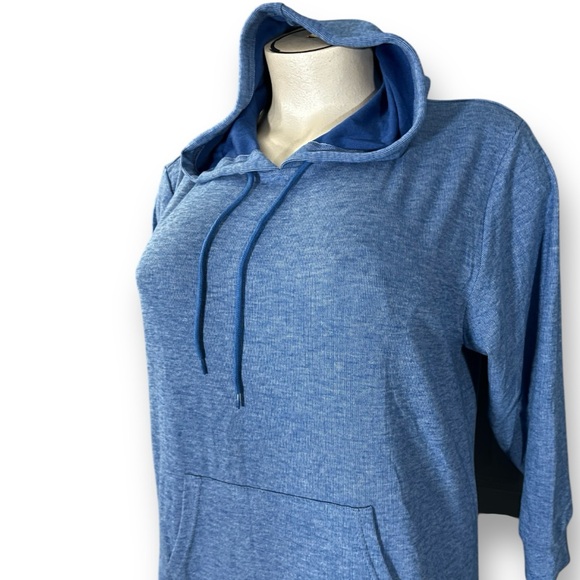 WHITE MARK Blue Longline Hoodie Pullover Hooded Sweater Dress Plus 2X - Picture 4 of 9